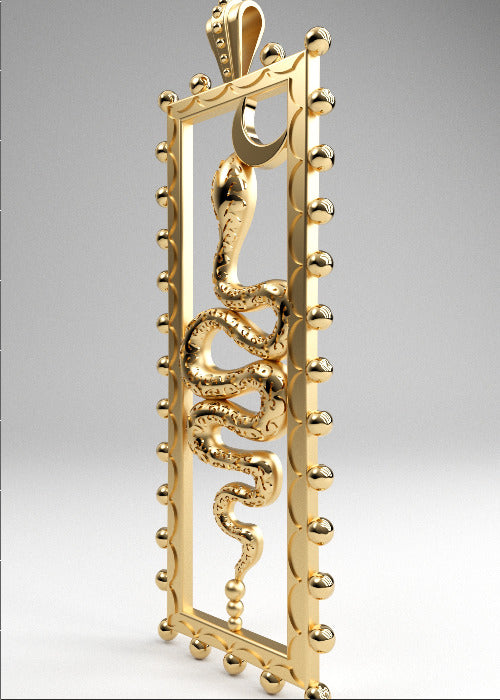 Gold Snake Unalome Pendant