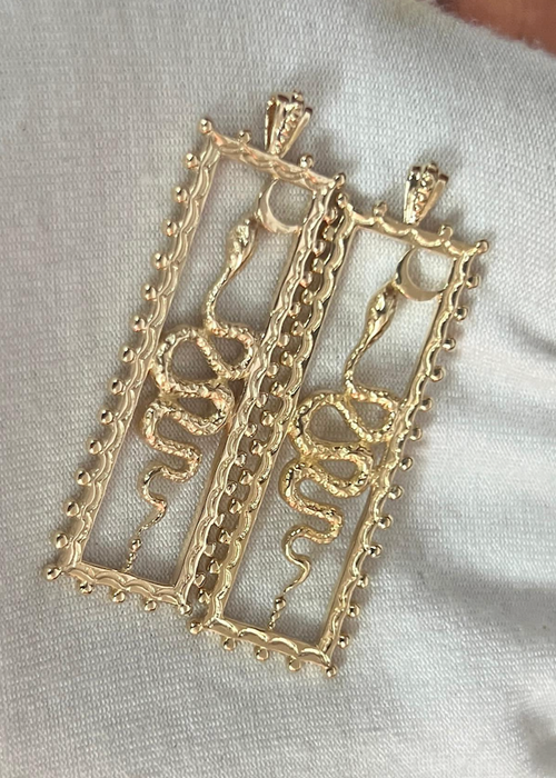 Gold Snake Unalome Pendant