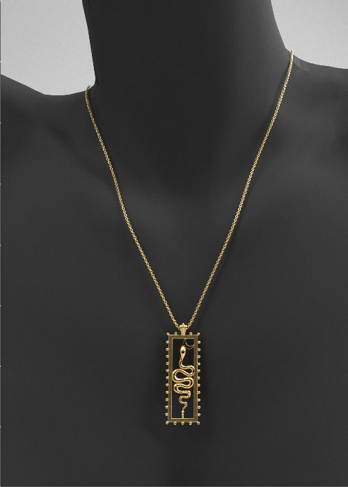 Gold Snake Unalome Pendant